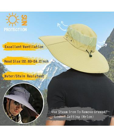 HLLMAN Super Wide Brim Sun Hat UPF 50+ Waterproof Bucket Hat for Fishing Hiking Camping - Dark Grey - Buy Online on GoSupps.com