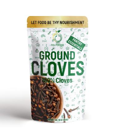 Iya Foods Ground Cloves, Made from 100% Cloves, Intensely aromatic and richly flavored, No Added Color, No Additives, No MSG, 1 Lb Pack 1 Pound (Pack of 1)
