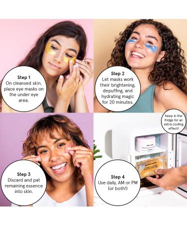 Grace & Stella Vegan Eye Wrinkle Pads with Niacinamide - 24 Pairs Blue Gel Under Eye Masks for Dark Circles, Puffy Eyes, and Wrinkles - Cruelty-Free - Buy Online on GoSupps.com