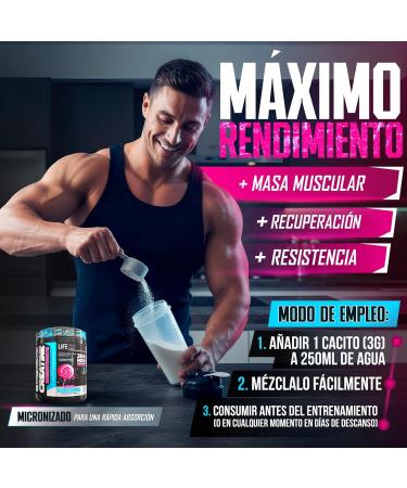 Cr atine monohydrate Life Pro 200 mesh micronis e 500 g poudre de cr atine micronis e d'une puret de 99 9% augmente l'endurance et la force absorption rapide entra nement et performance Lollipop - Buy Online on GoSupps.com