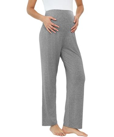 Amorbella Maternity Pregnancy Sweatpants Long Yoga Lounge Pants M Gray - Buy Online on GoSupps.com