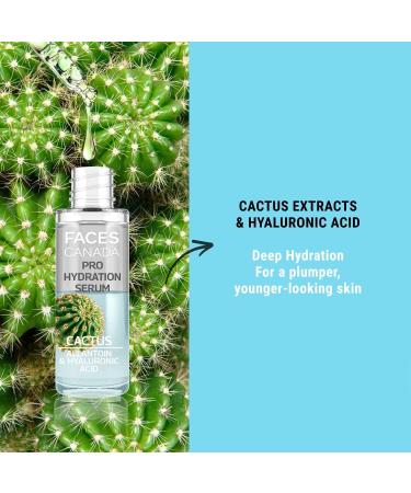 FA...CES//CANADA Pro Hydration Serum 27ml | Cactus Allantoin & Hyaluronic Acid | Biphasic Face Serum | Hydrates Soothes Moisturizes For Younger-Looking Smooth & Plump Skin - Buy Online on GoSupps.com