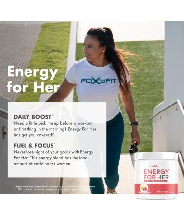 Energy for Her by Foxy Fit - Strawberry Lemonade Energy & Recovery Supplement for Women | 30 Servings - Boost Your Vitality - Buy Online on GoSupps.com