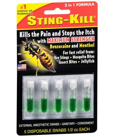 Special pack of 6 STING KILL DISPOSABLE SWABS 5 per pack