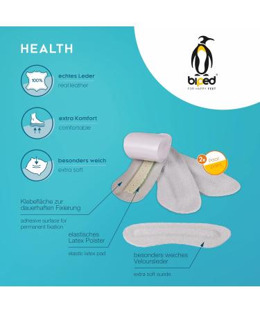 Buy Biped Health Anti-Slip Heel Holders - Self-Adhesive Cushions for Large Shoes & Hard Heels - Soft Sublime Leather - Z1769 Gray - All Shoe Sizes - Buy Online on GoSupps.com