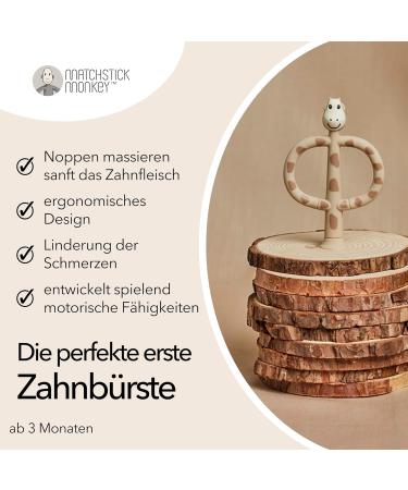 Buy Matchstick Monkey Training Toothbrush - Safe Suction Foot Extra Soft Kids Toothbrush for Infants & Toddlers Stimulates Teeth & Gums - Gigi Giraffe - Buy Online on GoSupps.com