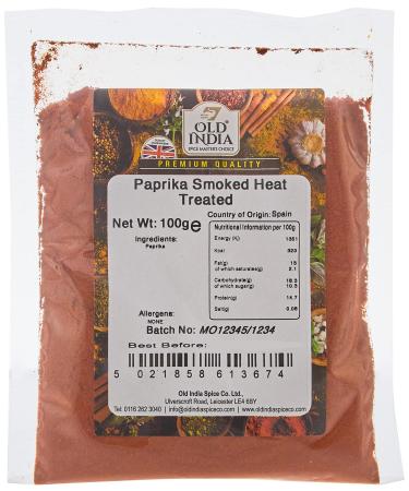 Old India Paprika Smoked Heat Treated 100g 100 g