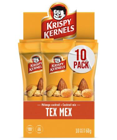 Krispy Kernels | Salty & Spicy Cocktail Mix TEX MEX Premium Quality Mixed Nuts (10 x 60g)
