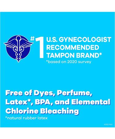 Tampax Pearl Tampons Regular Absorbency 100 Count, BPA-Free Plastic Applicator, LeakGuard Braid, Unscented - Pack of 2 - Buy Online on GoSupps.com