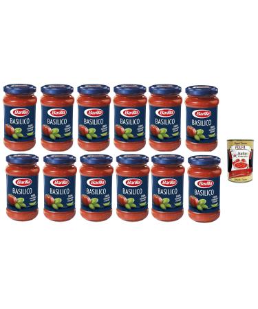 Italian Gourmet E.R. Barilla Pasta Sauces Classic Basil Sauce - Basil Sauce 400g + Italian Gourmet Polpa 400g - Pack of 12