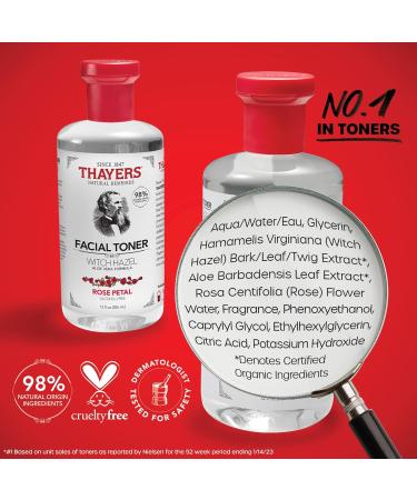 Thayers Alcohol-Free Rose Petal Witch Hazel Facial Toner Soothing and Hydrating for All Skin Types Including Sensitive Alcohol Free VALUE Duo Pack (2 x 355mL) - Buy Online on GoSupps.com