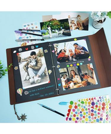 SEEHAN Leather Scrapbook Photo Album 8.5x11 | Vintage DIY Memory Book for Couples | Light Blue, 60 Pages - Buy Online on GoSupps.com