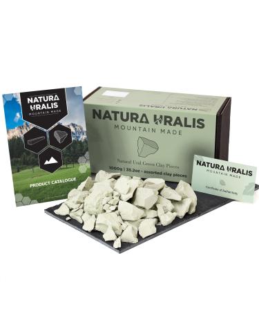 Argile Verte de l'Oural | 1000g Argile Verte Naturelle Vert Pastel Verdoyant - Croquant Etonnant Texture Terreuse Velout e et Ferme Satisfaisante Sensation ASMR