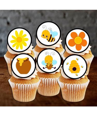 48 Cute Bumble Bees Cupcake Toppers Mini Bumble Bee Edible Cake Decorations 3cm Bee Cake Decorations Bees Birthday Cake Decorations Wedding Cake Decorations Edible Butterfly Cake Decorations - Buy Online on GoSupps.com
