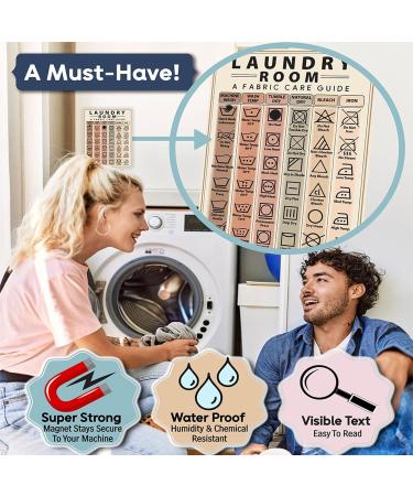 Laundry Symbols Guide Magnet Washing Machine Laundry Magnets Wall Art Laundry Instructions Laundry Chart - Buy Online on GoSupps.com