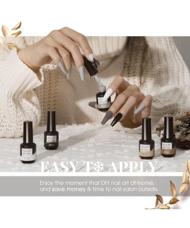 ROSALIND 6PCS White Black Gel Nail Polish Set - Neutral Colors for Women - 0.25 Fl Oz (Pack of 6) - Buy Online on GoSupps.com