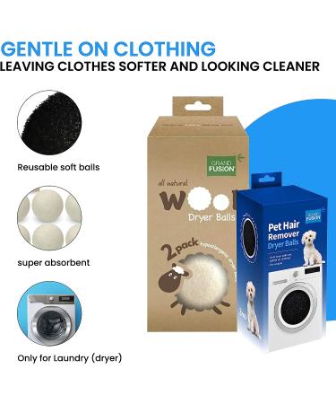 Ultimate Laundry Softener and Pet Hair Removal Balls Set - Wool Dryer Balls for Softening Clothes and Pet Hair Removal - Pack of 2 (6 balls each) - Buy Online on GoSupps.com