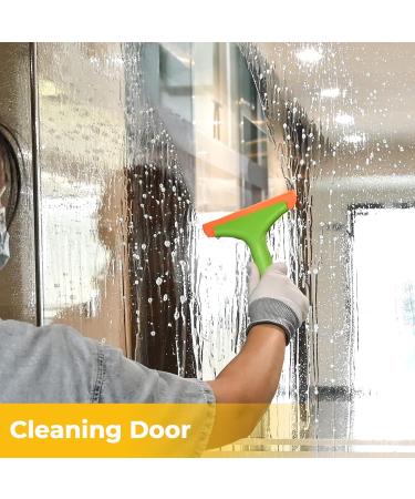 Gomake Small Silicone Squeegee - Shower, Auto, Glass, Bathroom & Car Cleaning - Green & Orange - Buy Online on GoSupps.com
