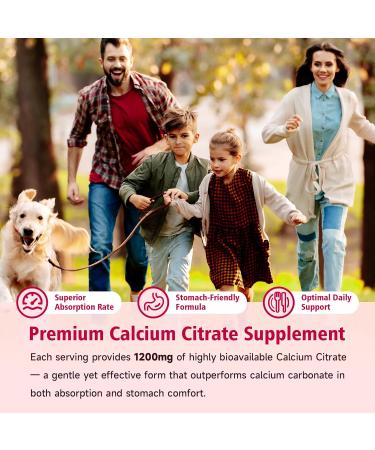 2 Packs High Absorption Calcium Citrate Gummies 1200mg - Bone & Teeth Support for Adults & Kids Vegan Sugar-Free Gummies Strawberry Flavor 120 Count 2pack - Buy Online on GoSupps.com