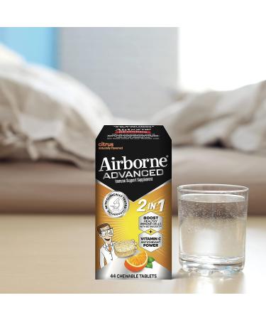 Airborne 500mg Vitamin C Chewable Tablets with Betaboost - 44ct Citrus Flavor, Supports Healthy Immune Cells, Year-Round Immune Support - Buy Online on GoSupps.com