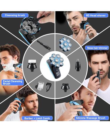 Glatens 8D Electric Shaver for Men - IPX6 Waterproof LCD Display USB Charging - Perfect for Bald Heads (0.0 mm) - Buy Online on GoSupps.com