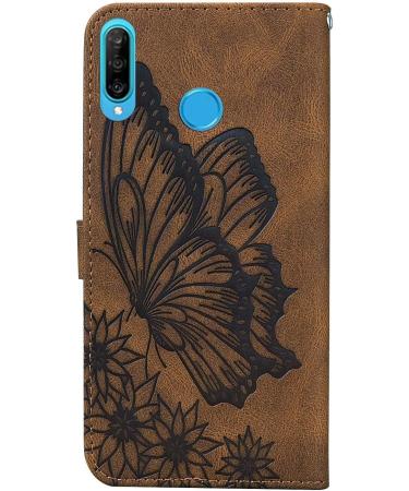 Miagon Wallet Case for Huawei Y6 2019 Flip PU Leather Case with Card Slots and Stand Feature Retro Butterfly Design Protective Cover Brown Huawei Y6 2019 Brown - Buy Online on GoSupps.com