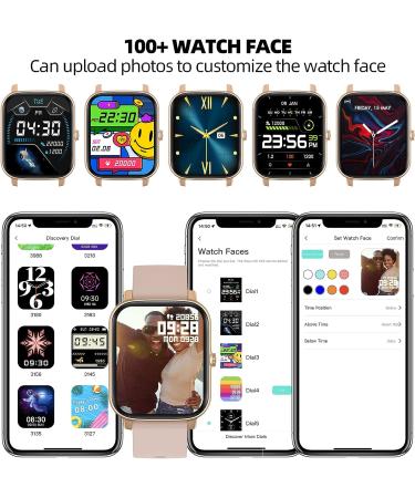 1.7'' Smart Watch for Phone Calls & Fitness, AI Control, Android & iPhone Compatible, Pink, Heart Rate & Sleep Monitor - Buy Online on GoSupps.com