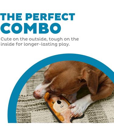 Outward Hound Invincibles Mini Plush Puppy Dog Toy - Brown XS for Small Dogs | Durable & Squeaky - Buy Online on GoSupps.com