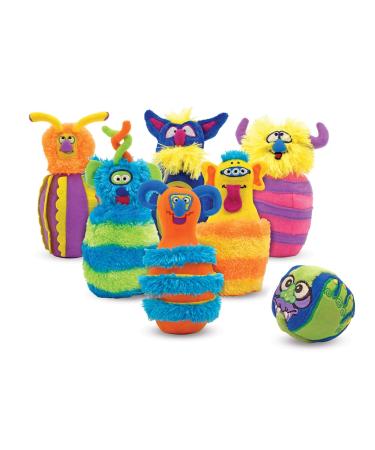 Melissa & Doug Monster Plush 6-Pin Bowling Game With Carrying Case Standard Packaging