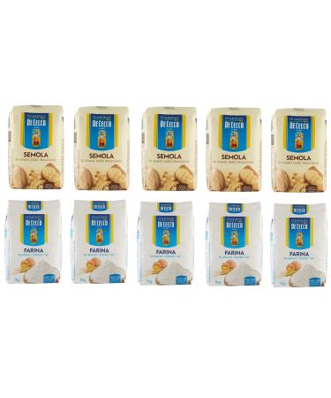 Italian Gourmet E.R. De Cecco Soft Wheat Flour "00" Flour 1 kg + 5 semoules de bl dur De Cecco Re-milled Durum Wheat Semolina + Pulp Italian Gourmet Pulp 400 g