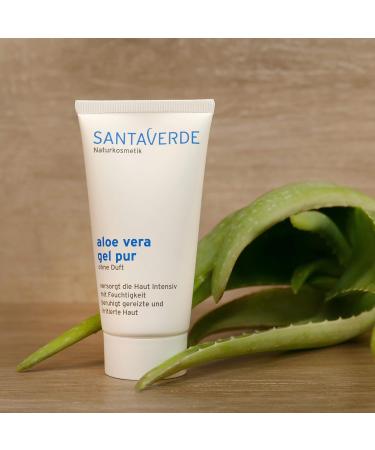 Santaverde Aloe Vera Gel Pure | Light Moisturizing Facial & Body Gel | Anti-Inflammatory & Calming | Fragrance-Free for All Skin Types | 100% Vegan | 50ml - Buy Online on GoSupps.com
