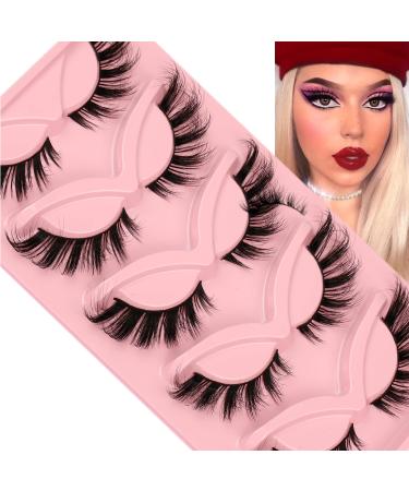 False Eyelashes Fox Eye Lashes Fluffy Faux Mink Lashes Wispy Angel Wing Lashes Volume Long Sexy Fake Eye Lash Pack Bratz Doll Lashes By Milllruez hot