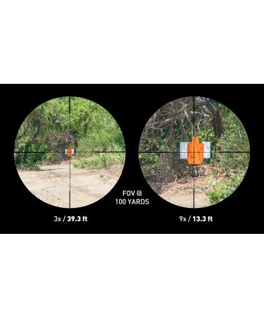 Monstrum 3-9x32 Rifle Scope with Rangefinder Reticle and High Profile Rings - Black - Buy Online on GoSupps.com