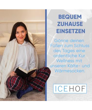 IceHOF Cooling Socks with 4 Gel Packs - Cold Therapy for Feet & Toes - Ideal for Chemotherapy & Rheumatism - Unisex Size L Blue - Buy Online on GoSupps.com