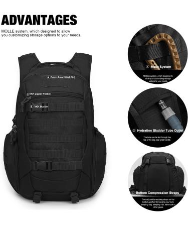 MardingtopÂ TacticalÂ BackpackÂ forÂ Men MilitaryÂ MolleÂ BackpackÂ forÂ Hiking MotorcycleÂ Backpack 28LÂ EDCÂ Backpack M6290-28l-a Black - Buy Online on GoSupps.com