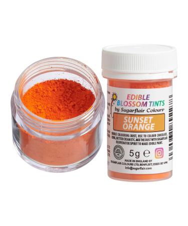 Sugarflair Sunset Orange Food Colouring Powder Dust Use on Cake Surfaces Decorations or Colour Sugarpaste Fondant Icing Chocolate Buttercream Royal Icing Macarons and More! - 5g