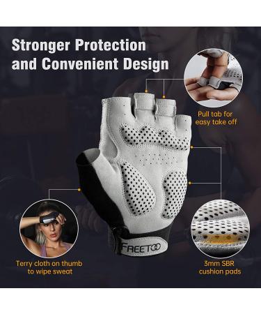 FREETOO Women's Weight Lifting Gloves - Well-Padded Palm, Rubber Grip, Breathable & Lightweight - Black, Small - Buy Online on GoSupps.com