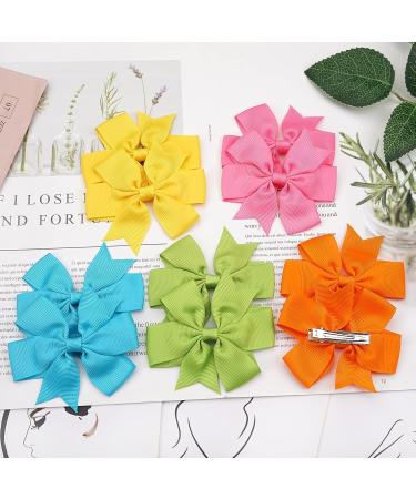 40 Piece 3 Boutique Grosgrain Ribbon Hair Bows Alligator Clips for Girls - Perfect Accessories for Toddlers, Teens - Solid Colors in Pairs - Buy Online on GoSupps.com