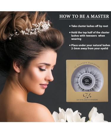 CTS 12 pcs Super Thin Band Reusable Eyelash Extension Clusters - C Curl Natural Wispy 12-14 mm Mix Pack - Easy to Apply at Home - Buy Online on GoSupps.com