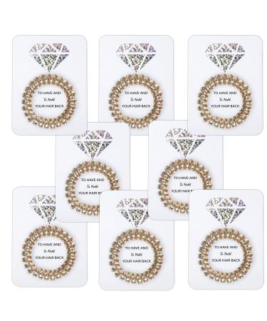 STARAMZ 8 PACK Spiral Hair Ties Phone Cord Hair Ties Hair Coils Bachelorette Party Favors Bridesmaid Gift for Wedding Parties(8 Pack CHAMPAGNE)