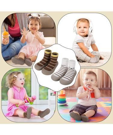 Zuimei 2 Pairs Toddler Sock Shoes | Baby Boys Girls First Walking Shoes | Anti-Slip Rubber Sole | Infant Slippers (6-12 months) - Buy Online on GoSupps.com