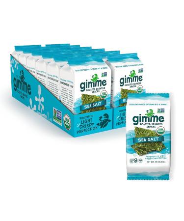 Gimme Seaweed Organic Premium Roasted Seaweed Snacks Keto Vegan Gluten-Free Great Source of Omega3s and Iodine- Sea Salt - pack of 12 - Buy Online on GoSupps.com