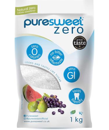 Puresweet Zero 00% Natural Zero Calorie Sweetener No Bitter Aftertaste Diabetic Friendly Tooth Friendly Vegan Non GMO - 35.27 Oz