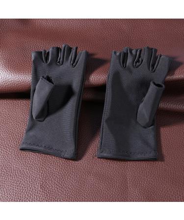Lurrose UV Shield Gloves - 5 Pairs Black Nail Art Manicure Protective Gloves for LED UV Gel Nail Dryer - Buy Online on GoSupps.com
