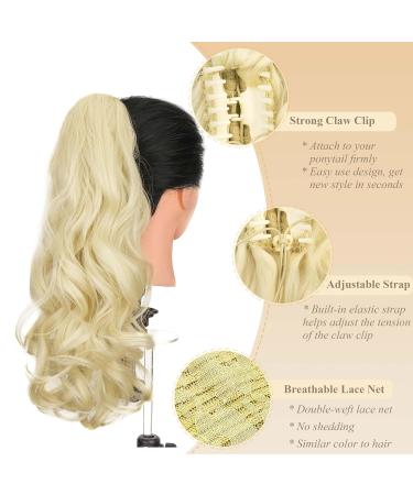 Buy 45cm Gairyan Claw-on Ponytail Extensions - Bleached Blonde Curly/Wavy Clip-In Hair Extensions for Women - Buy Online on GoSupps.com