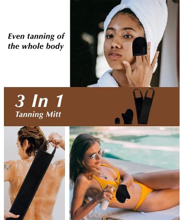 3-in-1 Self Tanning Mitt Applicator Kit with Back Lotion Applicator - Ultra Soft Glove for Self-Tan Application - Buy Online on GoSupps.com