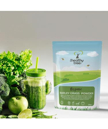 Organic Barley Grass Powder - High in Calcium, Fibre, Iron & Vitamin C - Gluten-Free Vegan Superfood from Germany (250g) - Buy Online on GoSupps.com