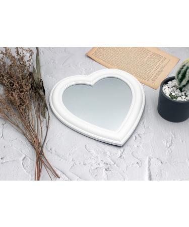 10.5 X 10.5 inch Heart Makeup Mirror - White | Wall & Desktop Mirror for Bedroom - Buy Online on GoSupps.com