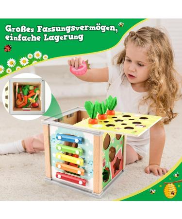 Zooyaue 6-in-1 Wooden Motor Activity Cube - Montessori Toy for Babies 3+ | Engaging Activity Center & Developmental Wooden Toys - Buy Online on GoSupps.com