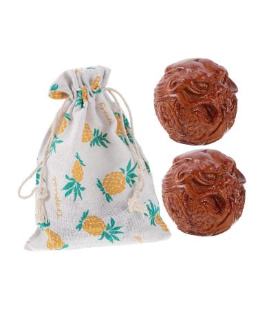 Beaupretty 1 pair of massage bum Thai tools Summary handballs Thai massage tools Hand massage device Practical massage balls Fitness cone balls wood wood